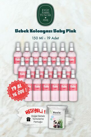 Baby Pınk Bebek Kolonyası 19 AL 16 ÖDE 150 ML ve ROSIE Hediye