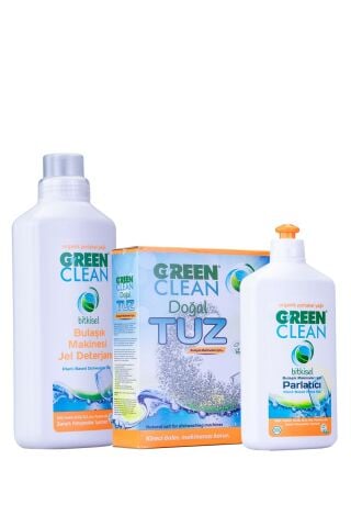 Bulaşık Makinesi Jel Deterjan 1 Lt + Tuz 1,5 Kg + Parlatıcı 500 Ml 3' Lü Set