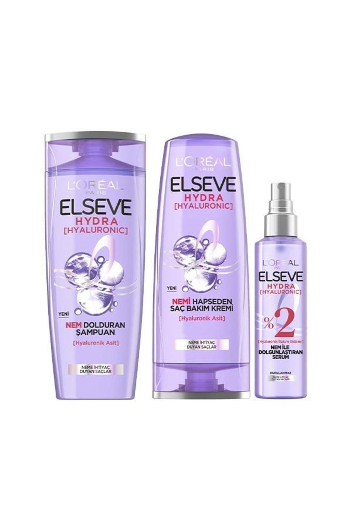 Elseve Hydra Hyaluronik Nemi Hapseden 3'lü Bakım Seti