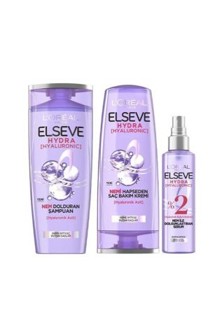 Elseve Hydra Hyaluronik Nemi Hapseden 3'lü Bakım Seti