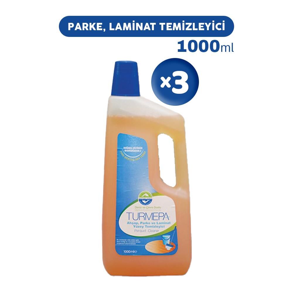 Turmepa Ahşap, Parke ve Laminat Yüzey Temizleyicisi 1000 ml x 3