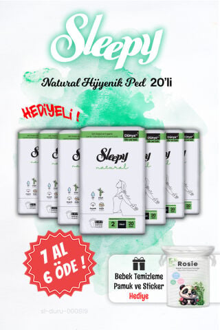7 AL 6 ÖDE Sleepy Natural Hijyenik Ped Uzun 20 Adet ve Günlük Ped Uzun 32 Adet