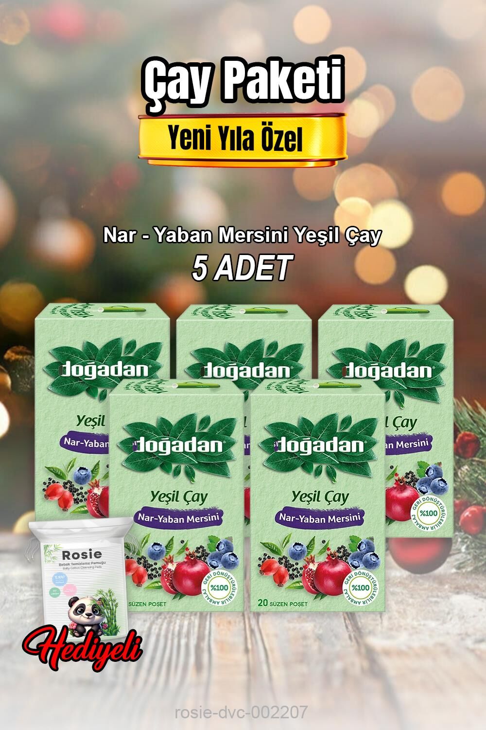 Yeşil Çay Nar Yaban Mersini 20'li X 5 ve Rosıe Pamuk