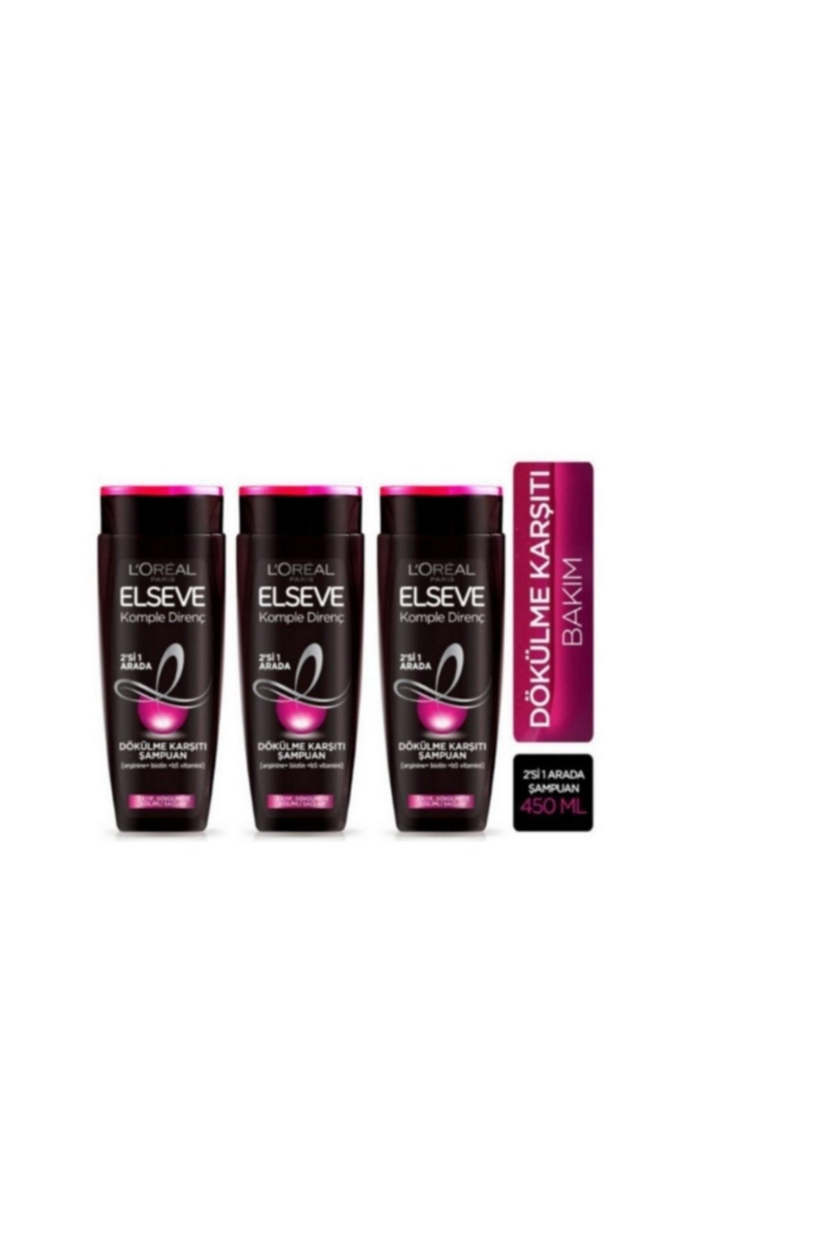 Elseve L'oréal Paris Komple Direnç 2'si 1 Arada Şampuan 3 Lü 450 Ml 3600524000189