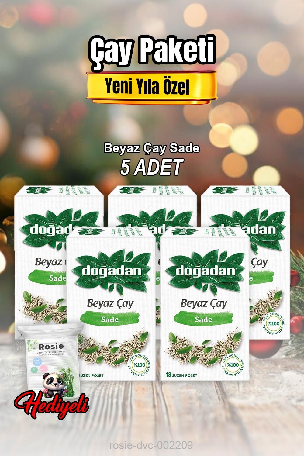 Beyaz Çay Sade 28 g X 5 ve Rosıe Pamuk