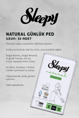 Sleepy 17 AL 15 ÖDE Natural Hijyenik Ped Uzun 20 Adet ve Günlük Ped Uzun 32 Adet