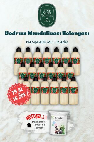 Bodrum Mandalinası Kolonyası 19 AL 16 ÖDE 400 ML ve ROSIE Hediye