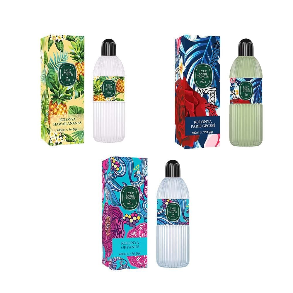 Eyüp Sabri Tuncer Kolonya Okyanus, Hawaii Ananas ve Paris Gecesi Pet Şişe 400 ml