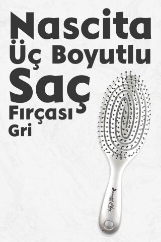 Nascita Üç Boyutlu Oval Saç Fırçası Gri
