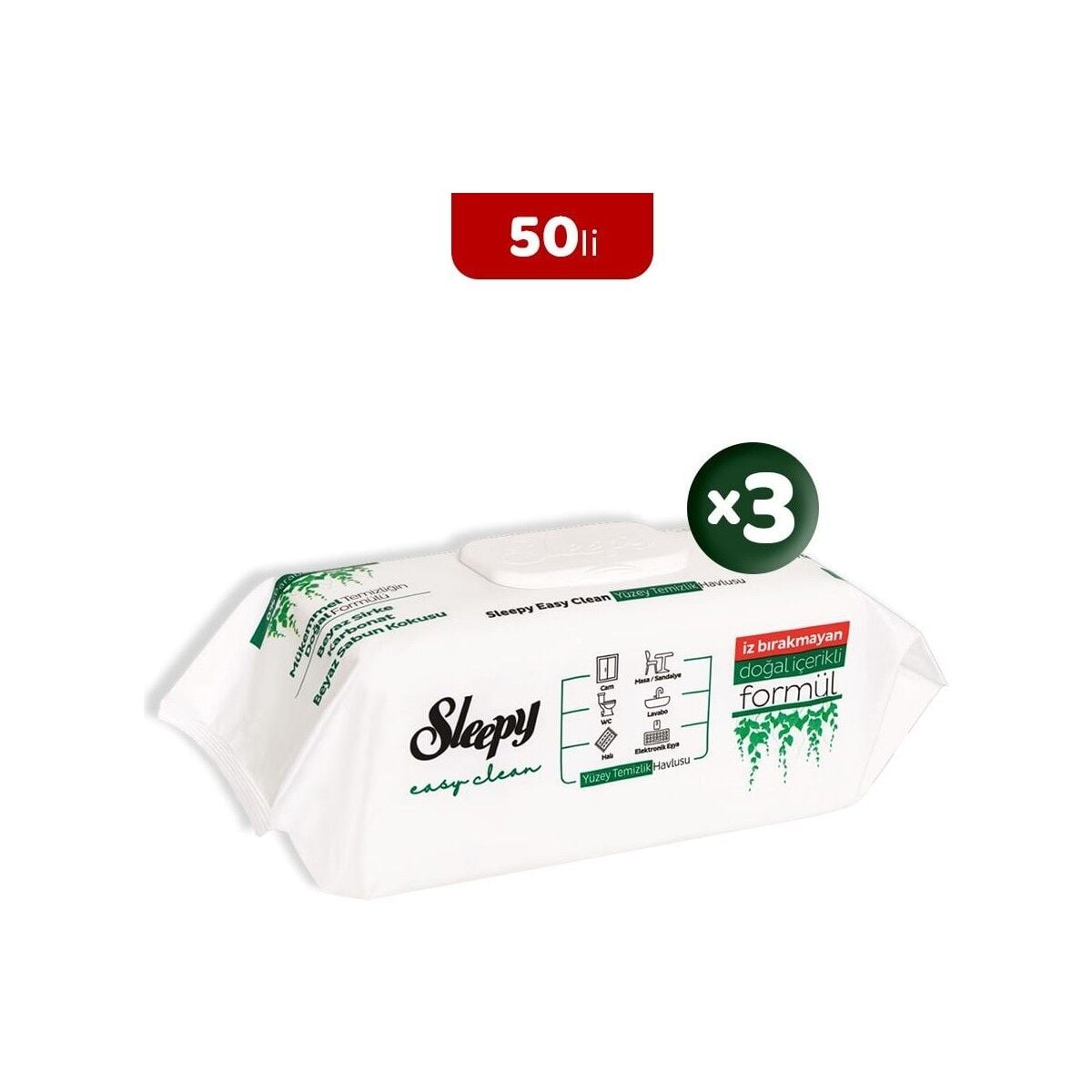 Sleepy Easy Clean Yüzey Temizlik Havlusu 50'li x 3