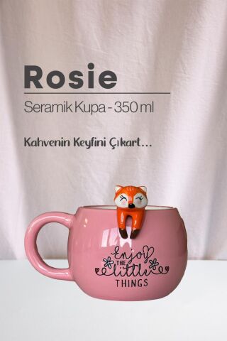 Tilki ve Panda Figürlü Seramik Kupa 350 ml