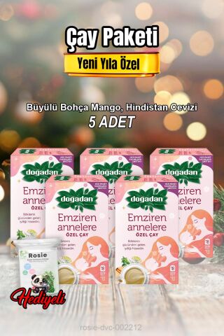 Emziren Annelere Özel Bitki Çayı 18'li X 5 ve Rosıe Pamuk
