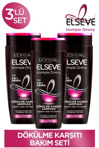 Elseve Komple Direnç Dökülme Karşıtı 2si1arada Şampuan 450ml 3 Adet
