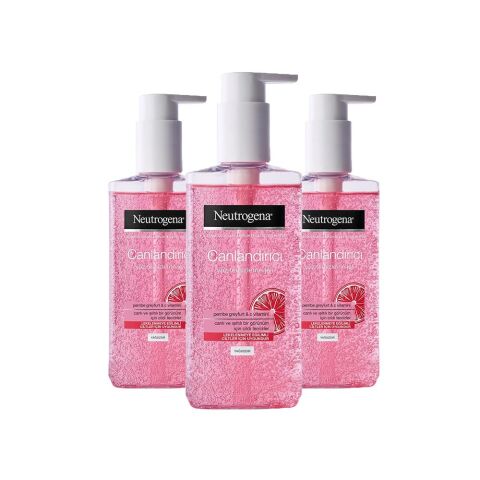 Neutrogena Canlandırıcı Yüz Yıkama Jeli Pembe Greyfurt 200 ml x 3