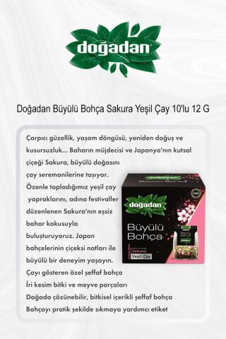 Büyülü Bohça Sakura Yeşil Çay 10'lu X 5 ve Rosıe Pamuk