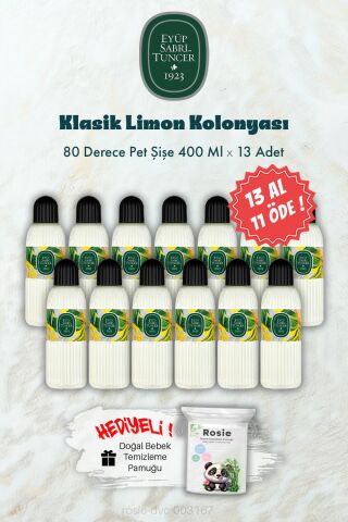 400 ML 13 AL 11 ÖDE 80 Derece Klasik Limon Kolonyası ve ROSIE Hediye