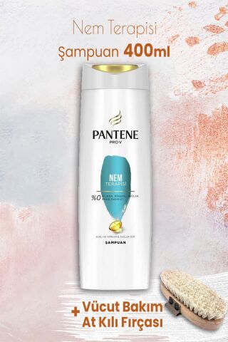 Pantene Pro-V Şampuan Nem Terapisi 400 ml ve Vücut Bakım At Kılı Fırçası