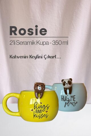 Ayı ve Panda Figürlü Seramik Kupa 350 ml