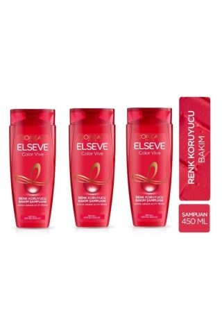 Elseve L'oréal Paris Colorvive Renk Koruyucu Bakım Şampuanı 450ml 3 Adet