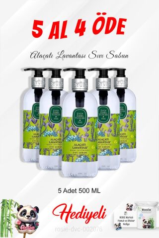 Sıvı Sabun 500 ML Alaçatı Lavantası 5 Al 4 Öde ve Rosie Pamuk