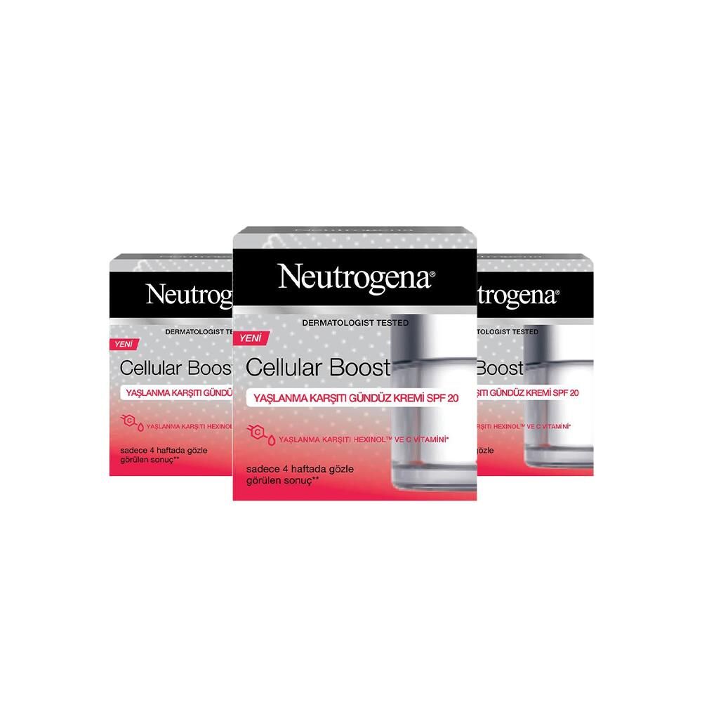 Neutrogena Cellular Boost Yaşlanma Karşıtı Gündüz Kremi SPF 20 50 ml x 3