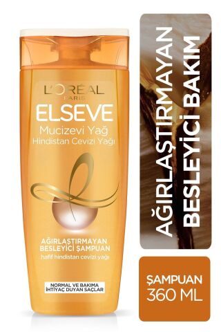 Elseve Mucizevi Hindistan Cevizi Yağı Ağırlaştırmayan Besleyici Şampuan 360 ml