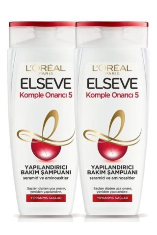 Elseve L'oréal Paris Komple Onarıcı 5 Yapılandırıcı Bakım Şampuanı 2'si 1 Arada 450 Ml 2 Adet