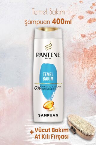 Pantene Pro-V Şampuan Klasik Bakım 400 ml ve Vücut Bakım At Kılı Fırçası
