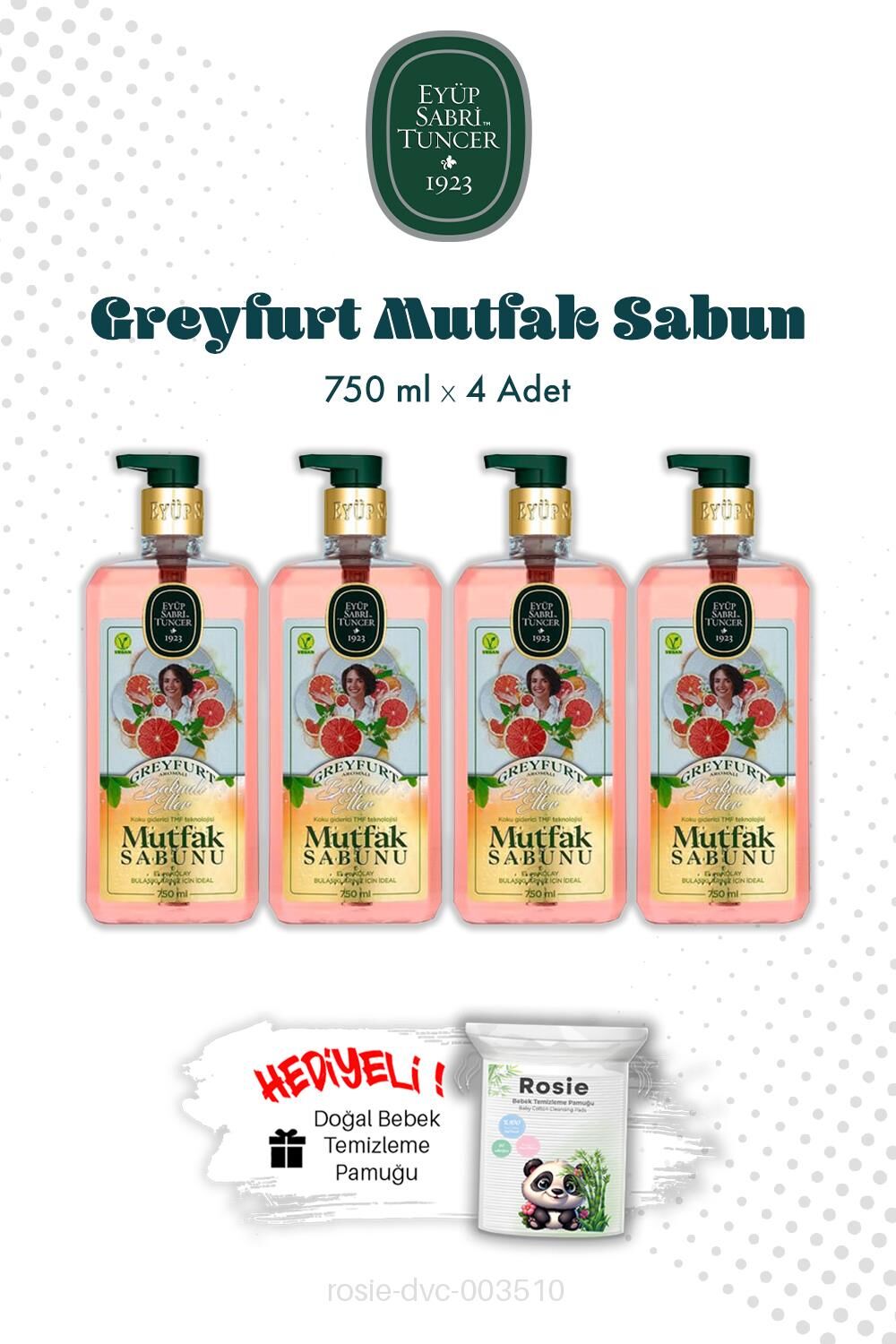 Greyfurt Mutfak Sabun 750 ML X4 ve ROSIE