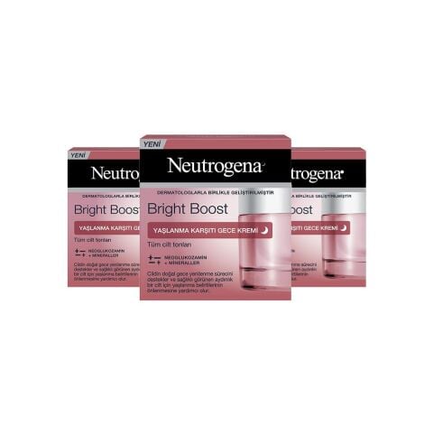 Neutrogena Bright Boost Yaşlanma Karşıtı Gece Kremi 50 ml x 3