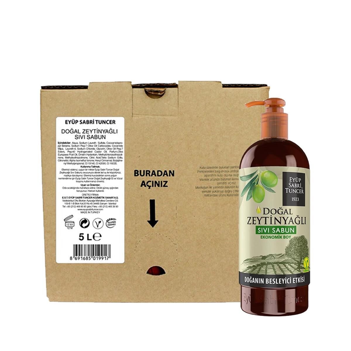 Eyüp Sabri Tuncer Doğal Zeytinyağlı Sıvı Sabun ve Pompalı Şişe