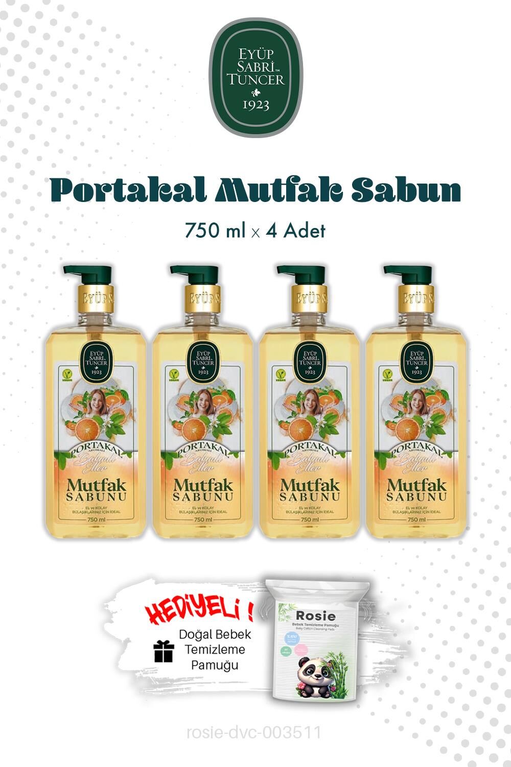 Eyüp Sabri Tuncer Portakal Mutfak Sabun 750 ML X4 ve ROSIE