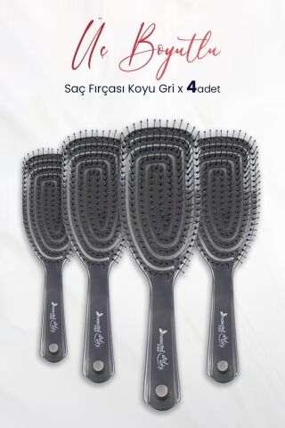 Nascita Üç Boyutlu Saç Fırçası Koyu Gri x 4 Adet