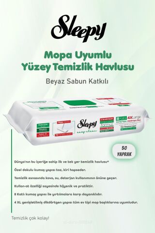 6 AL 5 ÖDE Sleepy 300 Yaprak Mopa Uyumlu Beyaz Sabunlu ve Pamuk