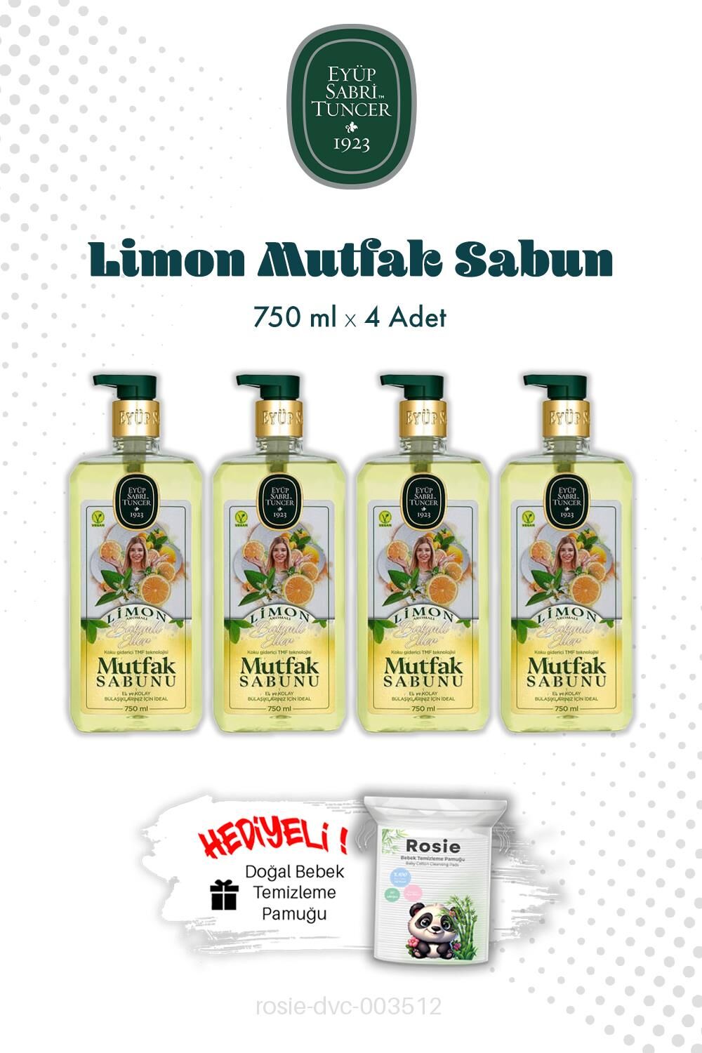 Limon Mutfak Sabun Eyüp Sabri Tuncer 750 ML X4 ve ROSIE