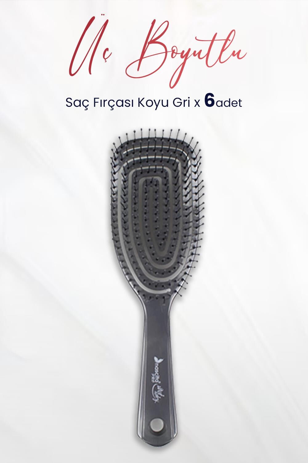 Nascita Üç Boyutlu Saç Fırçası Koyu Gri x 6 Adet