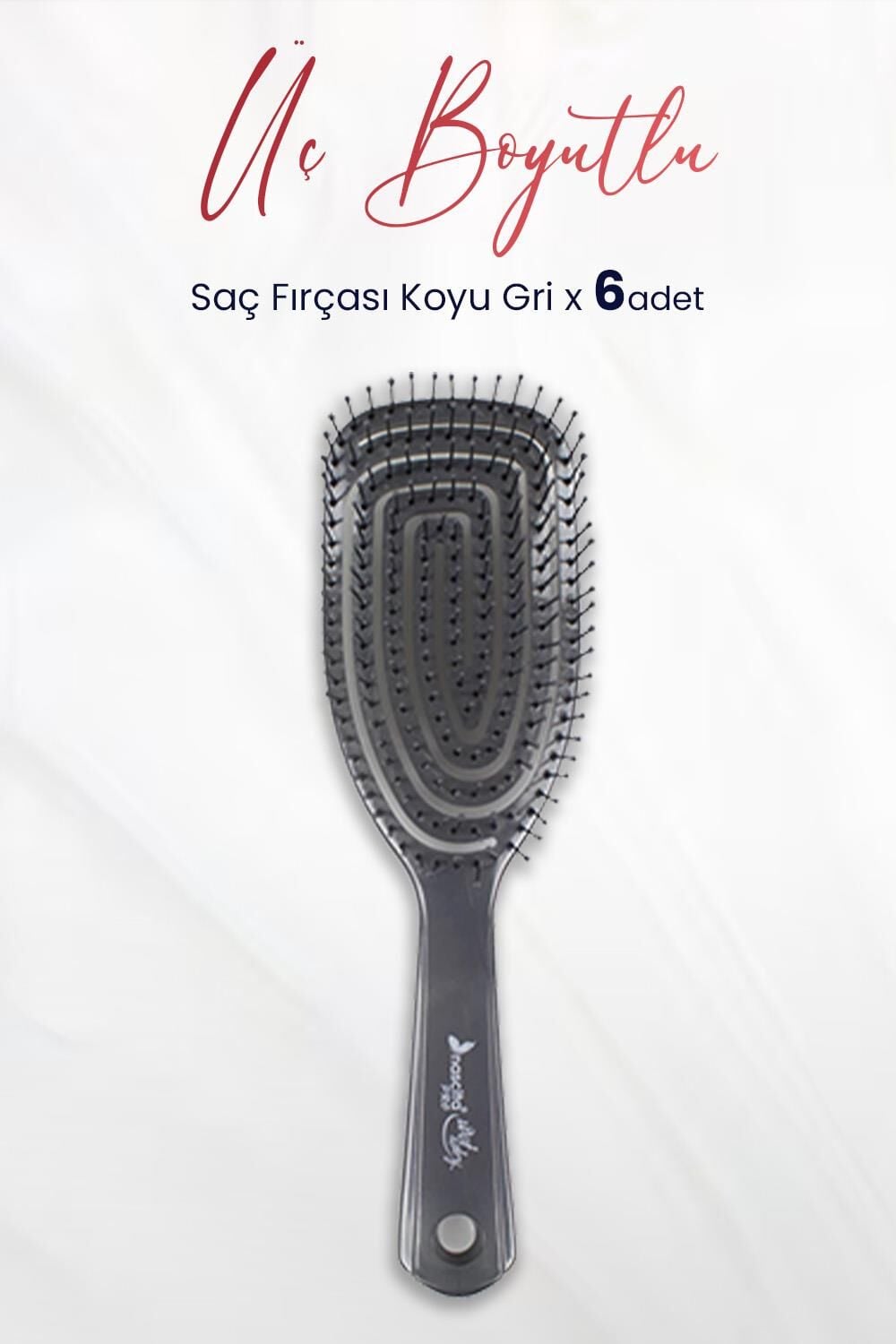 Nascita Üç Boyutlu Saç Fırçası Koyu Gri x 6 Adet