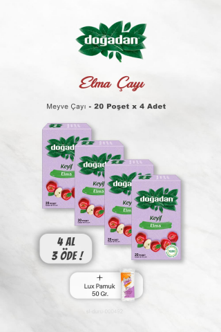 Doğadan Elma Çayı 20'li 4 AL 3 ÖDE ve Pamuk