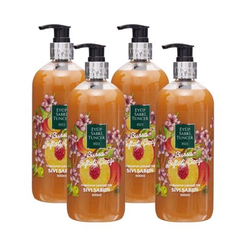 Eyüp Sabri Tuncer Bursa Şeftali Çiçeği Sıvı Sabun 500 ml x 4