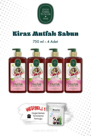 Kiraz Mutfak Sabun Eyüp Sabri Tuncer 750 ML X4 ve ROSIE