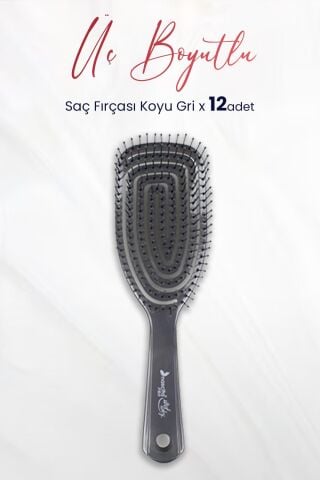 Nascita Üç Boyutlu Saç Fırçası Koyu Gri x 12 Adet