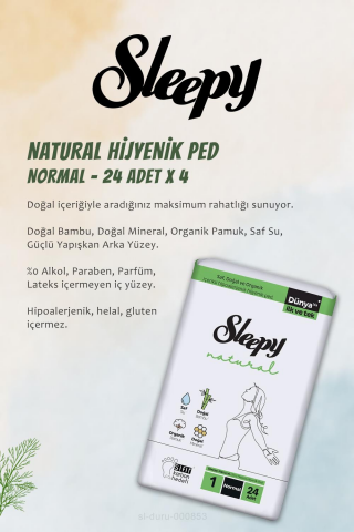4 AL 3 ÖDE Sleepy Natural Ultra Hijyenik Ped Normal 24 Adet ve Tırnak Yapıştırıcısı
