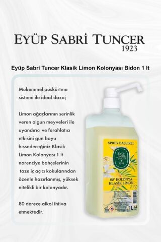 Eyüp Sabri Tuncer Klasik Limon Kolonyası Bidon 1 lt 5 Al 4 Öde ve Rosie Pamuk