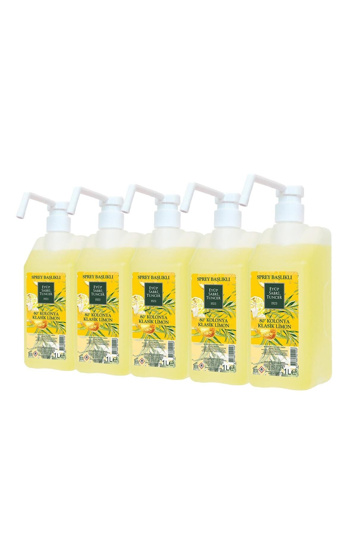 Eyüp Sabri Tuncer Klasik Limon Kolonyası Sprey Başlıklı 1 Lt X 5 Adet