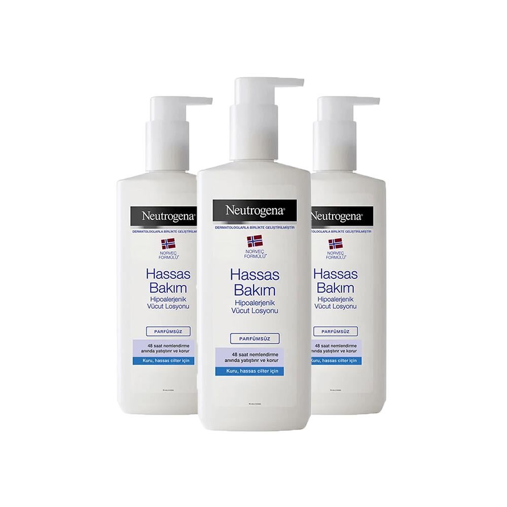 Neutrogena Hassas Bakım Vücut Losyonu Parfümsüz 400 ml x 3