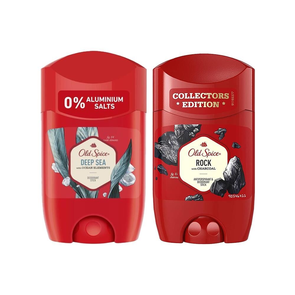 Old Spice Deodorant Stick Rock ve Deep Sea