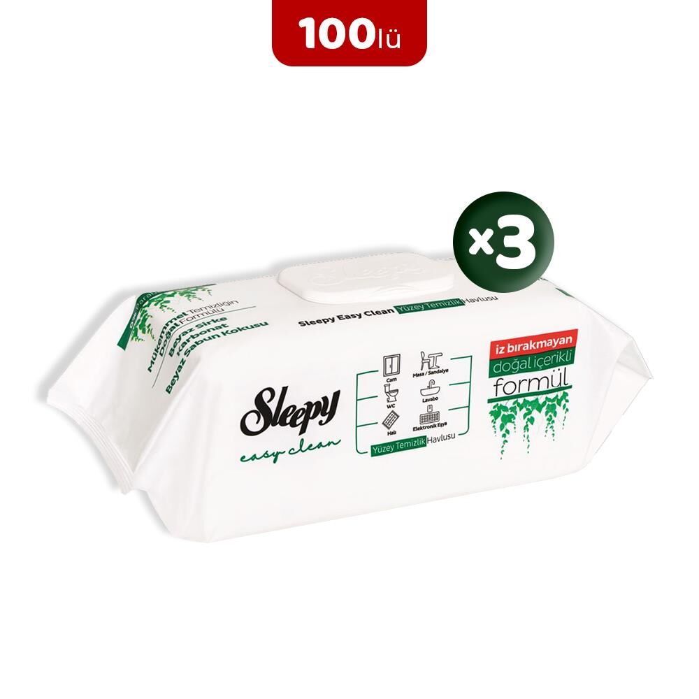 Sleepy Easy Clean Yüzey Temizlik Havlusu 100' lü x 3