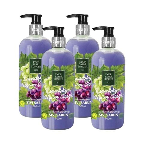 Eyüp Sabri Tuncer Kapadokya Üzüm Çiçeği Sıvı Sabun 500 ml x 4