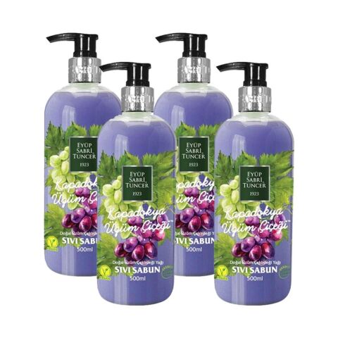 Eyüp Sabri Tuncer Kapadokya Üzüm Çiçeği Sıvı Sabun 500 ml x 4