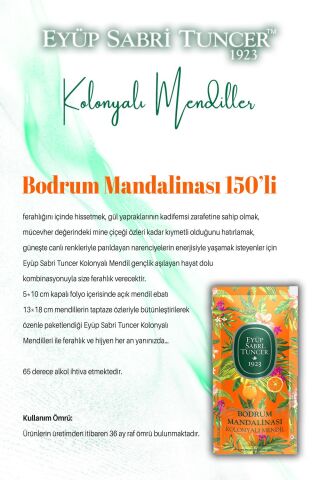 30'lu Gül, Verbena 50'li, Mandalina 150'li Kolonyalı Mendil ve ROSIE